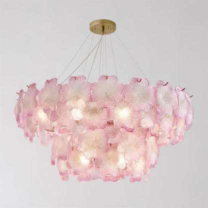 Lustre à pampilles étagé floral Aurélie Rose