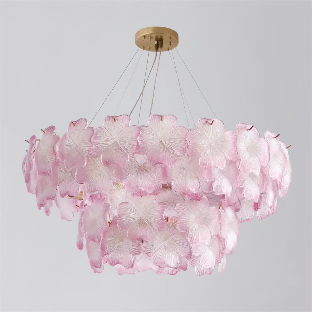 Lustre à pampilles étagé floral Aurélie Rose