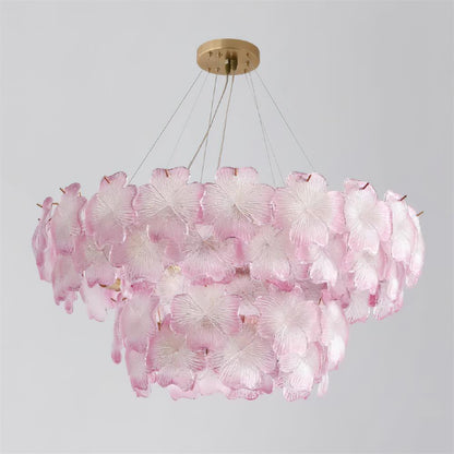 Lustre à pampilles étagé floral Aurélie Rose