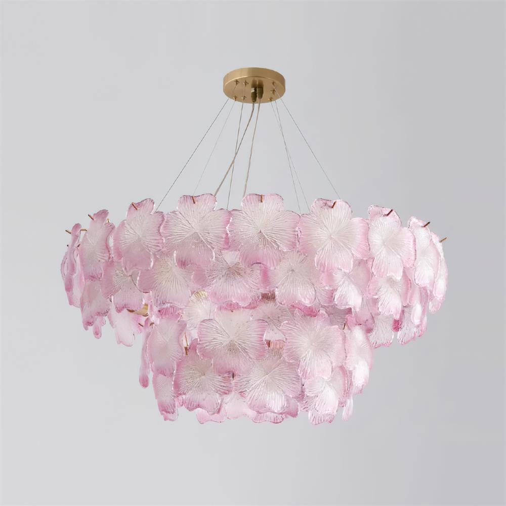 Lustre à pampilles étagé floral Aurélie Rose