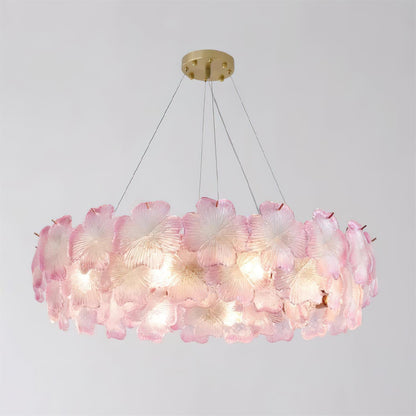Lustre à pampilles étagé floral Aurélie Rose