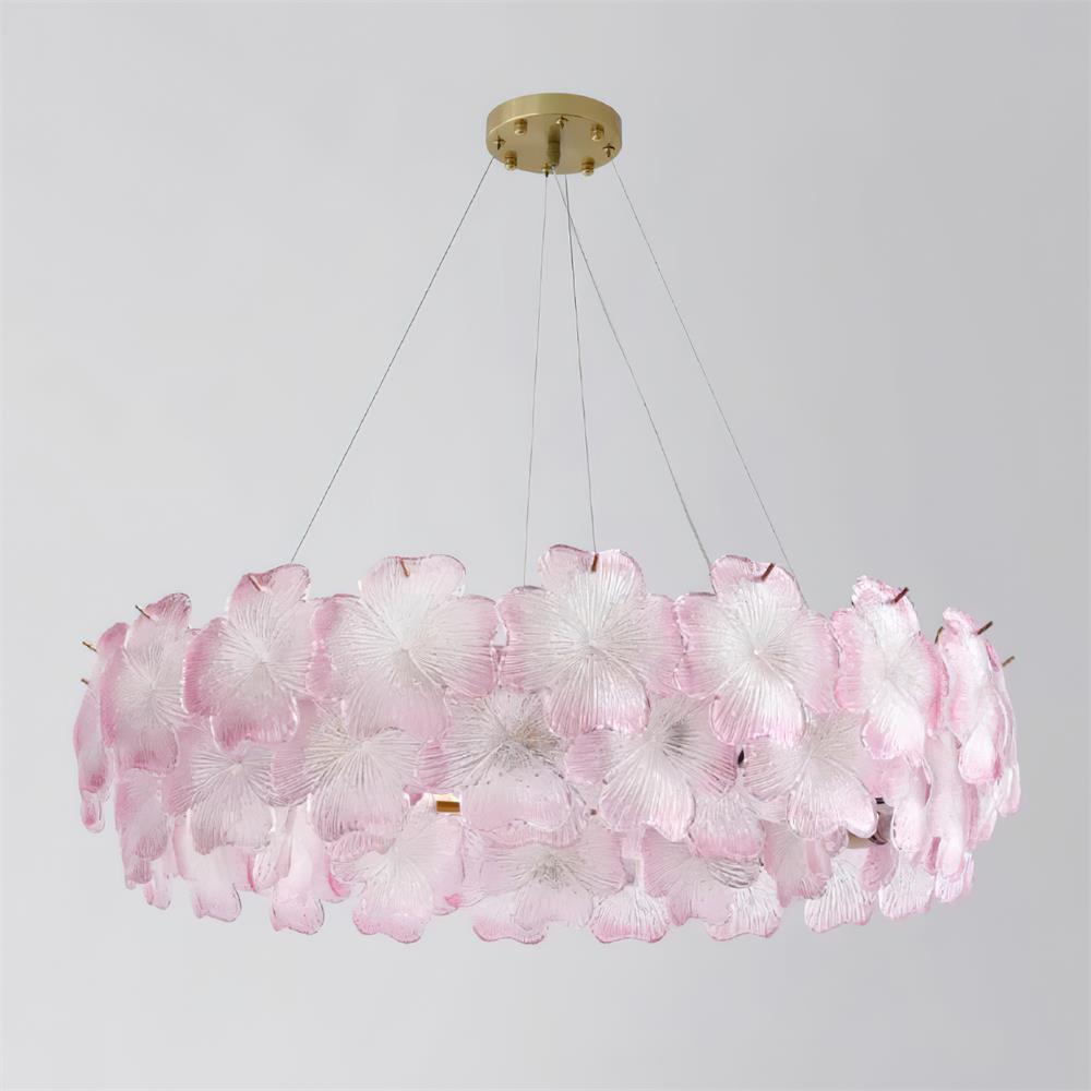 Lustre à pampilles étagé floral Aurélie Rose