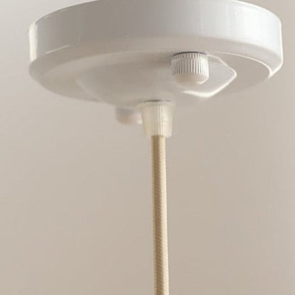 Suspension Sophie en céramique plissée en forme de fleur, coloris blanc émaillé