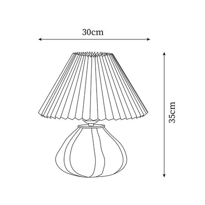 Élina Pleated Cavolo Table Lamp with Fabric and Glass Design