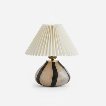 Lampe de table plissée Élina Cavolo avec design en tissu et verre