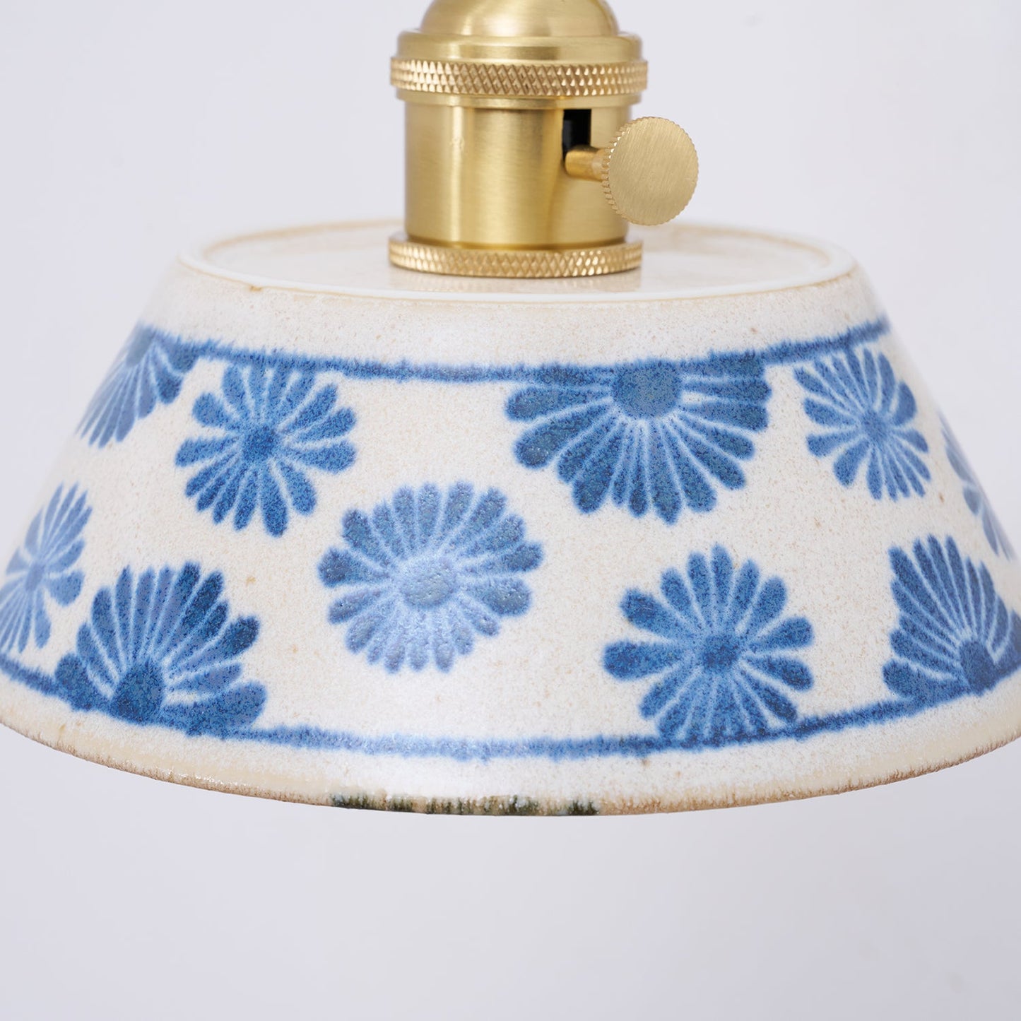 Amélie Porcelain Indigo Wall Lamp with Brass Accents