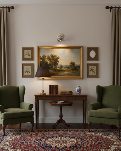 Amélie Porcelain Indigo Wall Lamp with Brass Accents