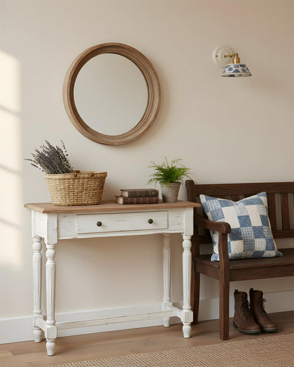 Amélie Porcelain Indigo Wall Lamp with Brass Accents