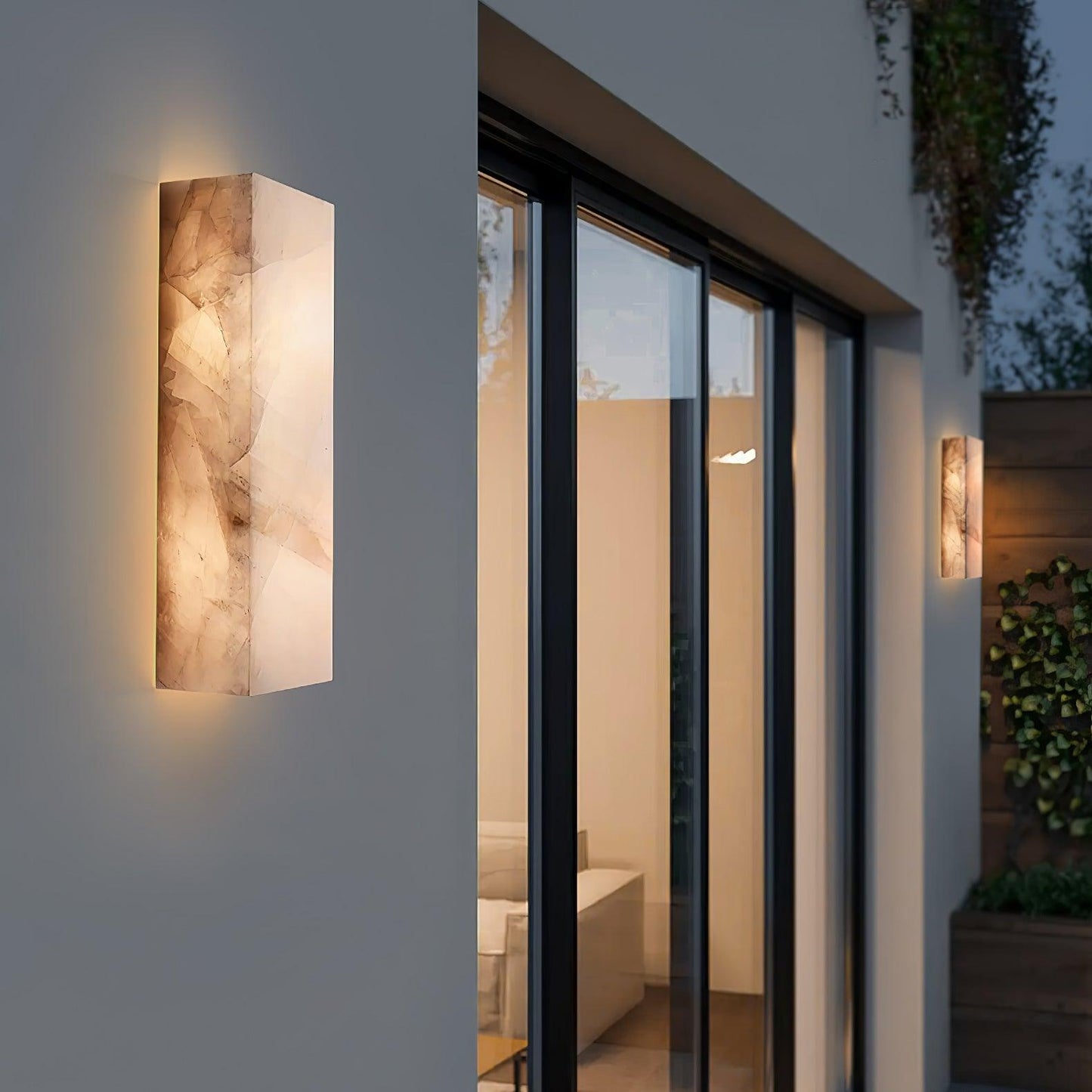 Élodie Rectangular Alabaster Wall Sconce with LED Glow