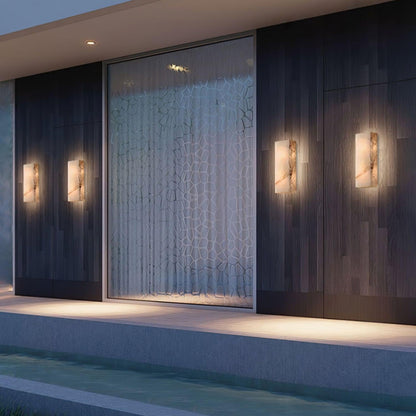 Élodie Rectangular Alabaster Wall Sconce with LED Glow
