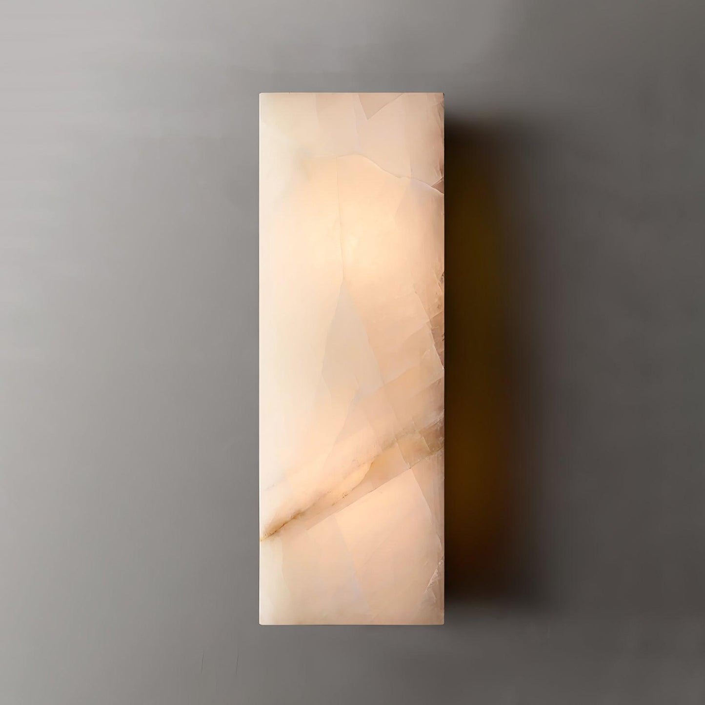 Élodie Rectangular Alabaster Wall Sconce with LED Glow