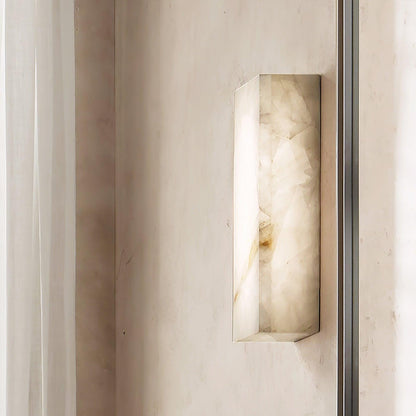 Élodie Rectangular Alabaster Wall Sconce with LED Glow