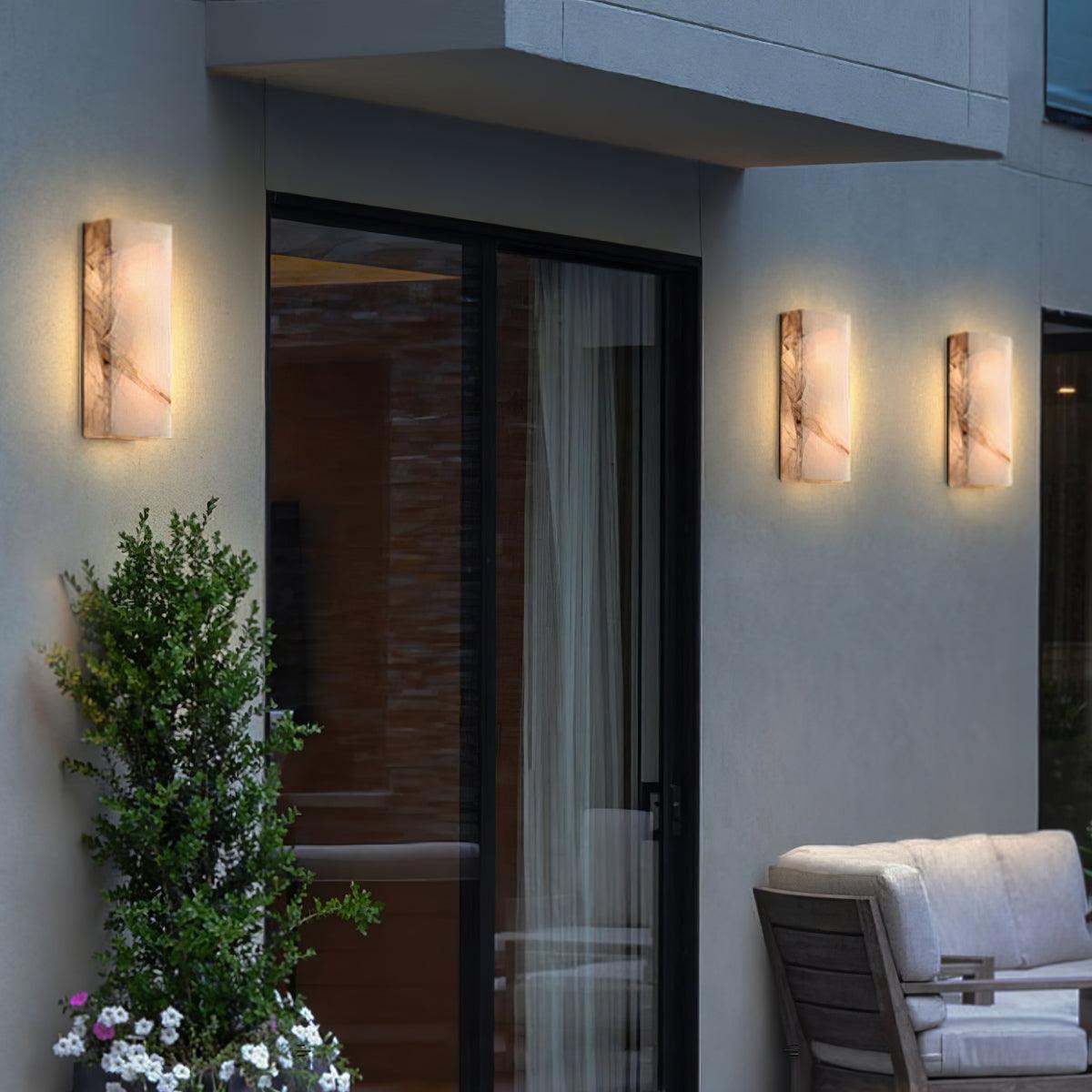 Élodie Rectangular Alabaster Wall Sconce with LED Glow
