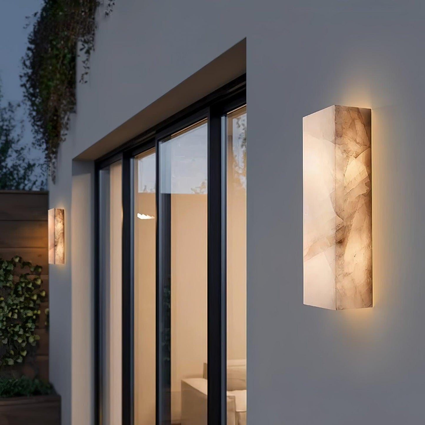 Élodie Rectangular Alabaster Wall Sconce with LED Glow