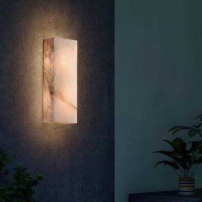 Élodie Rectangular Alabaster Wall Sconce with LED Glow