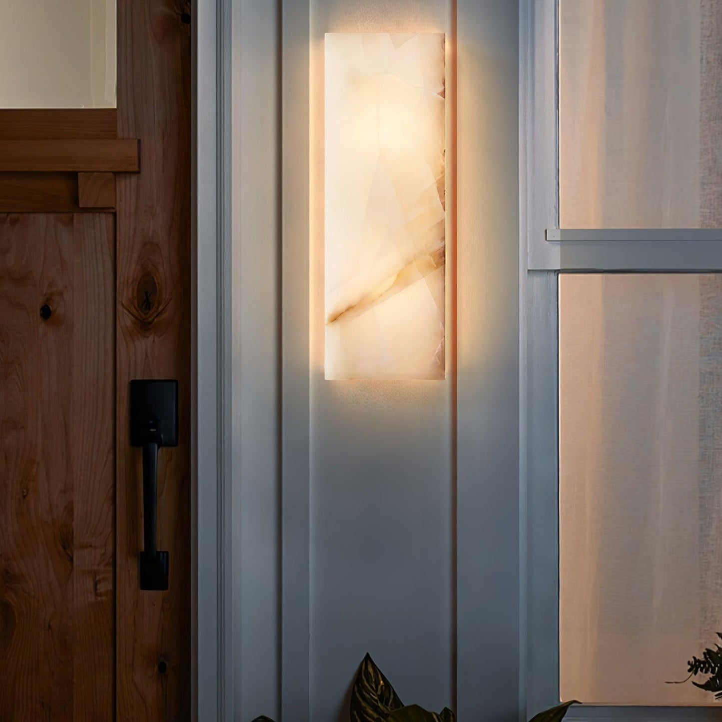Élodie Rectangular Alabaster Wall Sconce with LED Glow