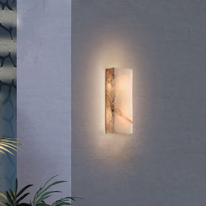 Élodie Rectangular Alabaster Wall Sconce with LED Glow