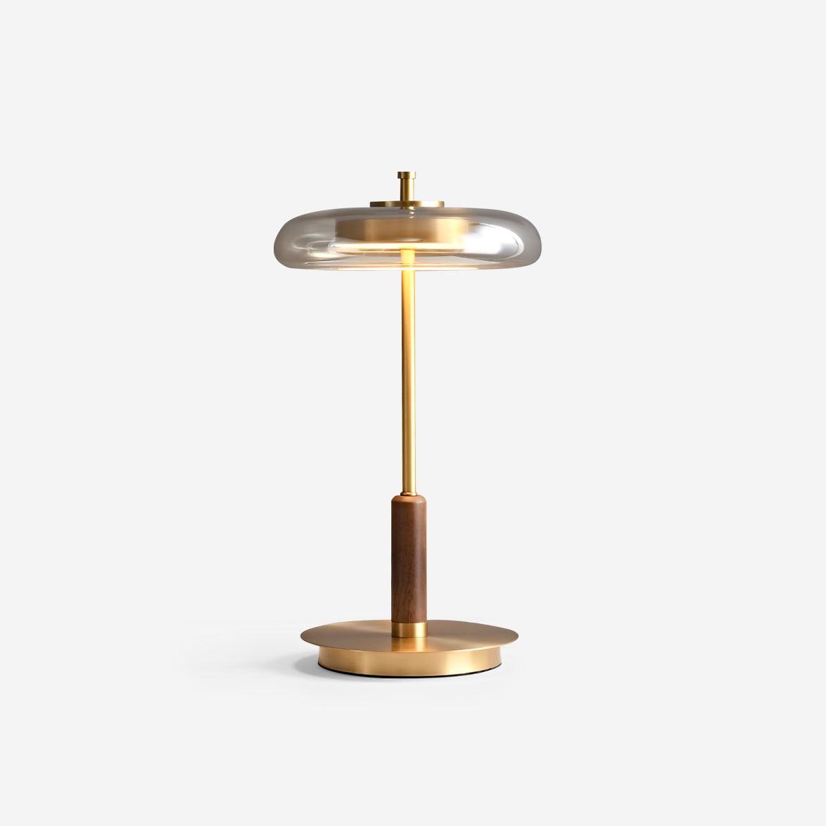 Auriane Glass LED Table Lamp with Brass Base Design