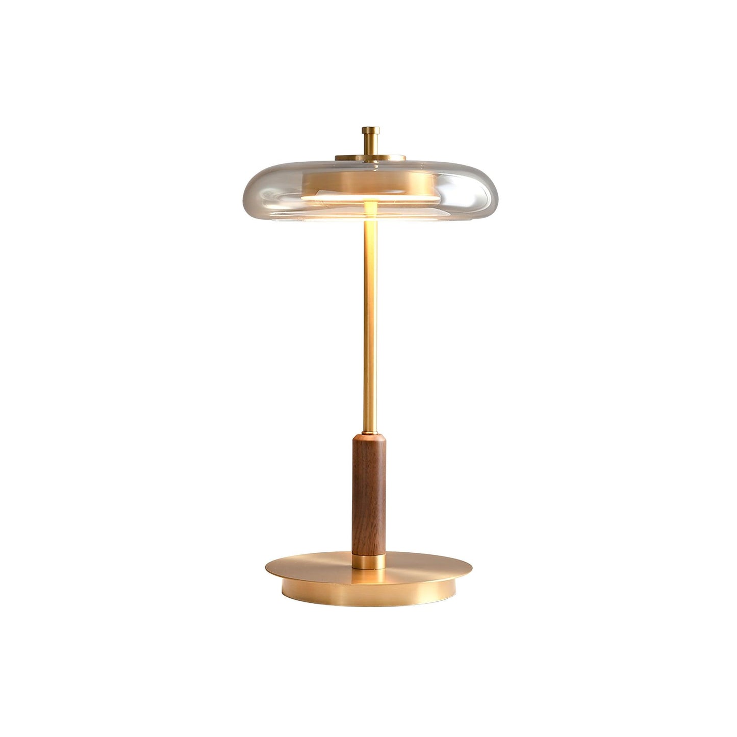 Auriane Glass LED Table Lamp with Brass Base Design