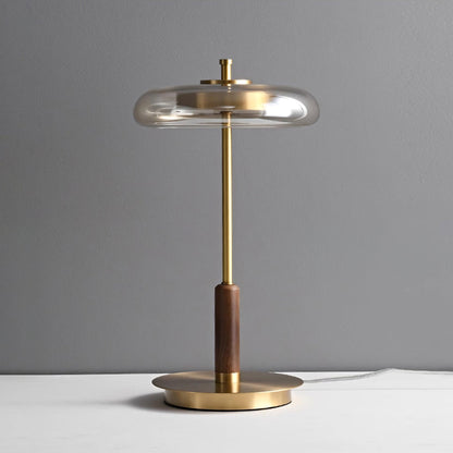 Auriane Glass LED Table Lamp with Brass Base Design