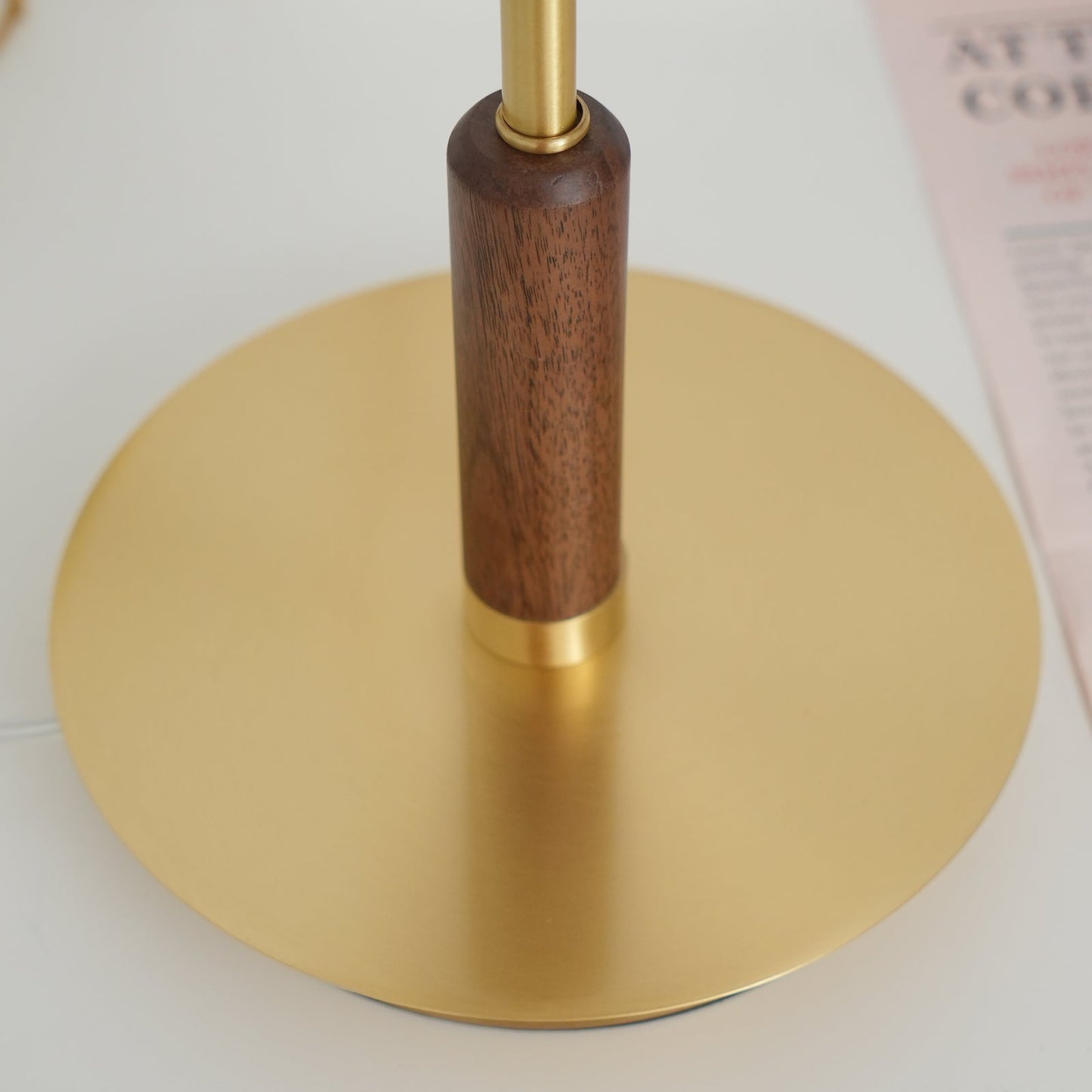Auriane Glass LED Table Lamp with Brass Base Design