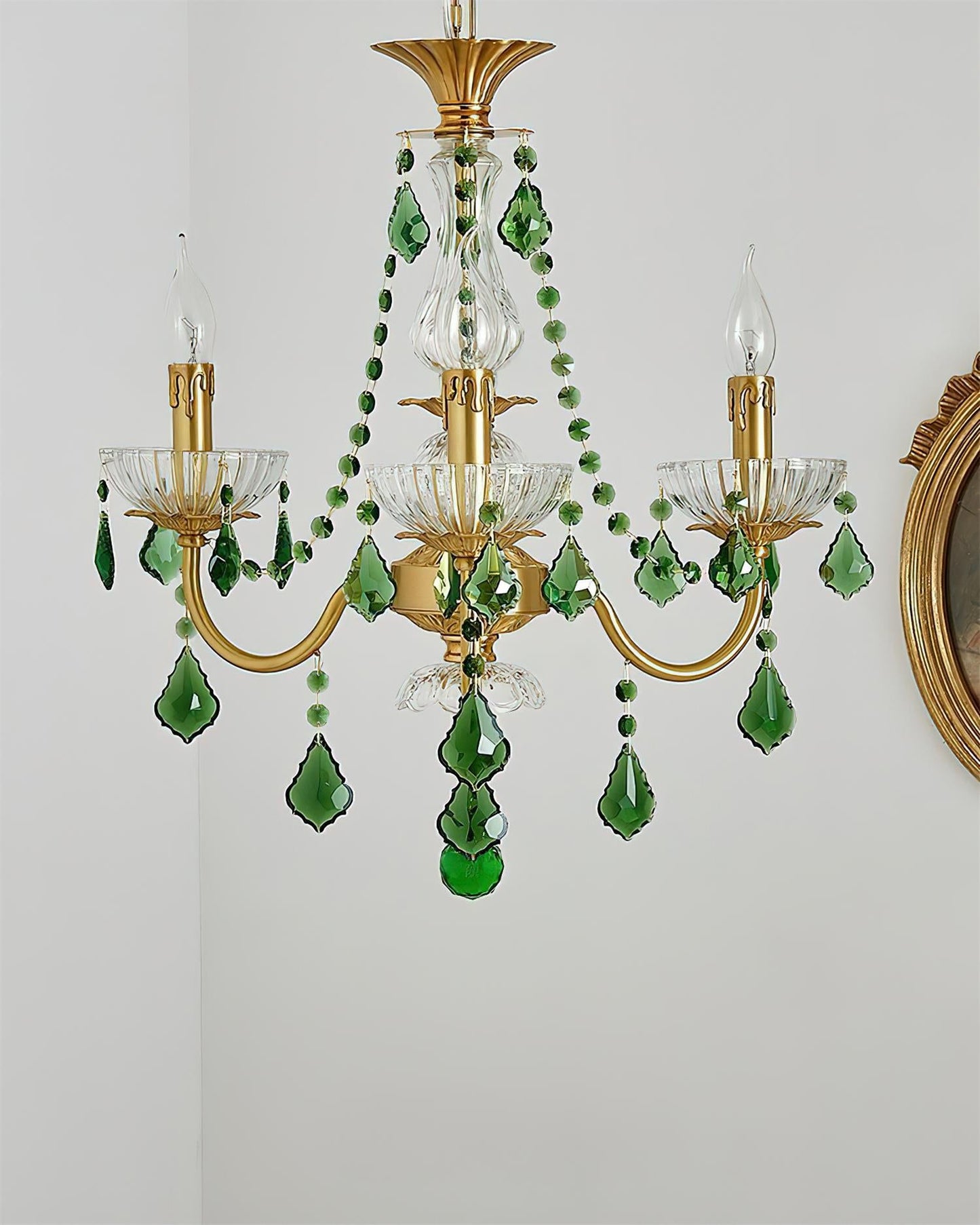 Lustre royal en cristal vert Geneviève