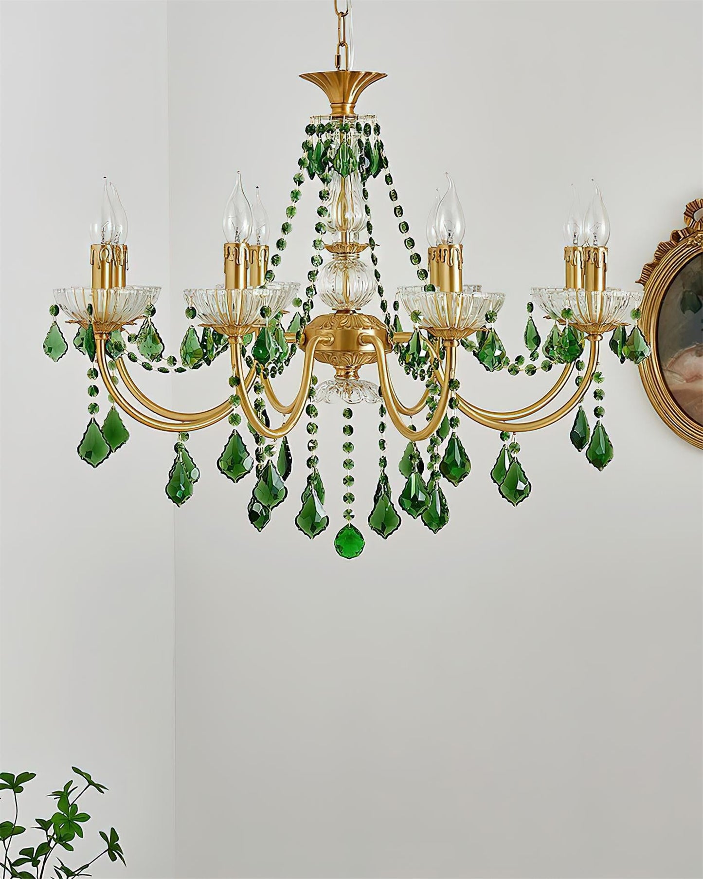 Lustre royal en cristal vert Geneviève