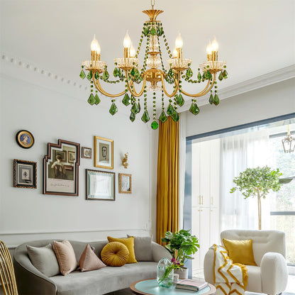 Lustre royal en cristal vert Geneviève
