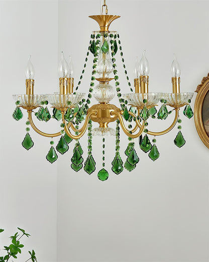 Lustre royal en cristal vert Geneviève