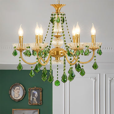 Lustre royal en cristal vert Geneviève