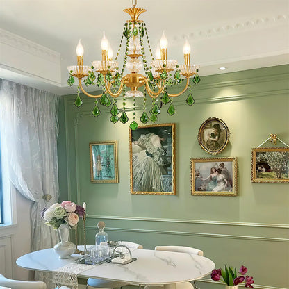 Lustre royal en cristal vert Geneviève