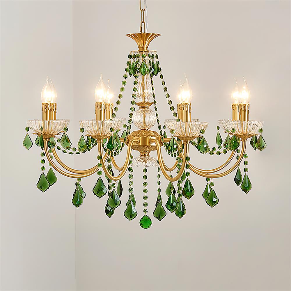 Lustre royal en cristal vert Geneviève