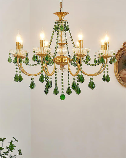 Lustre royal en cristal vert Geneviève