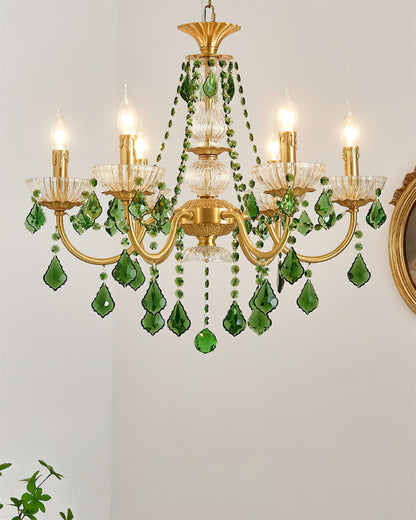 Lustre royal en cristal vert Geneviève