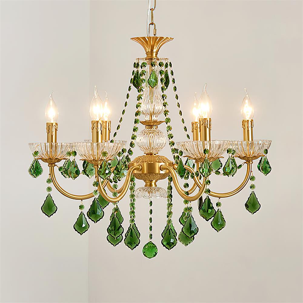 Lustre royal en cristal vert Geneviève