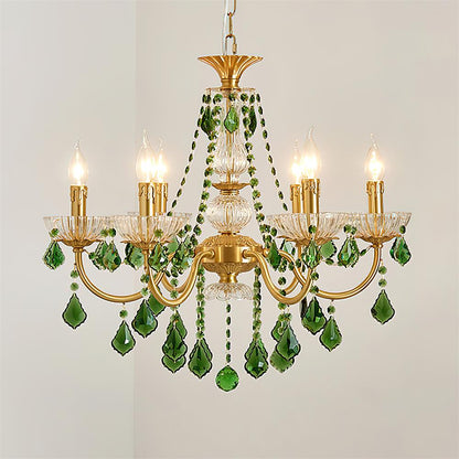 Lustre royal en cristal vert Geneviève