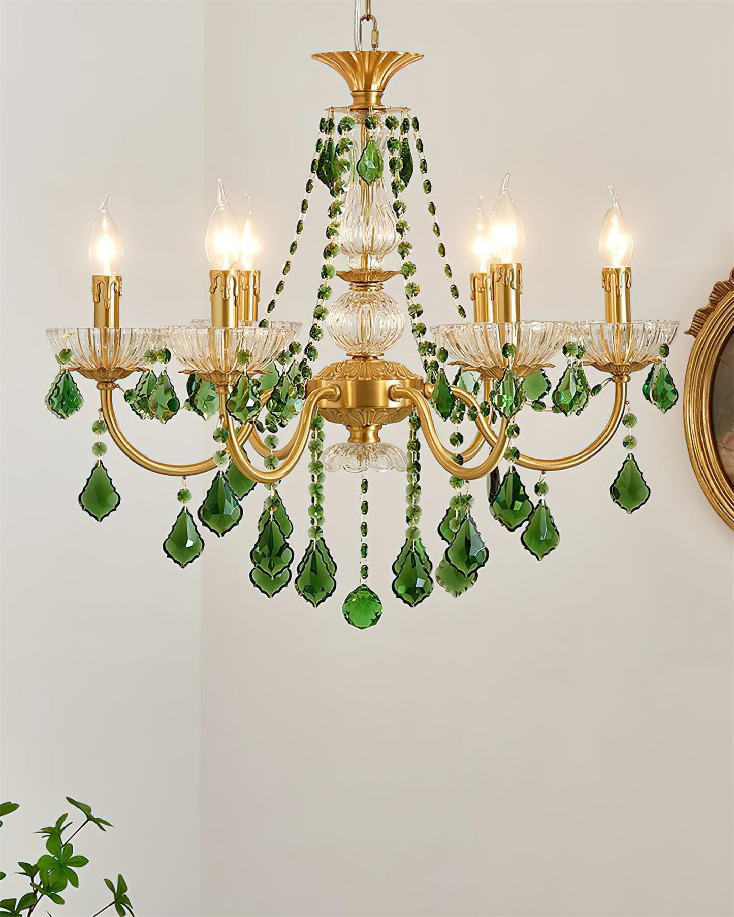 Lustre royal en cristal vert Geneviève