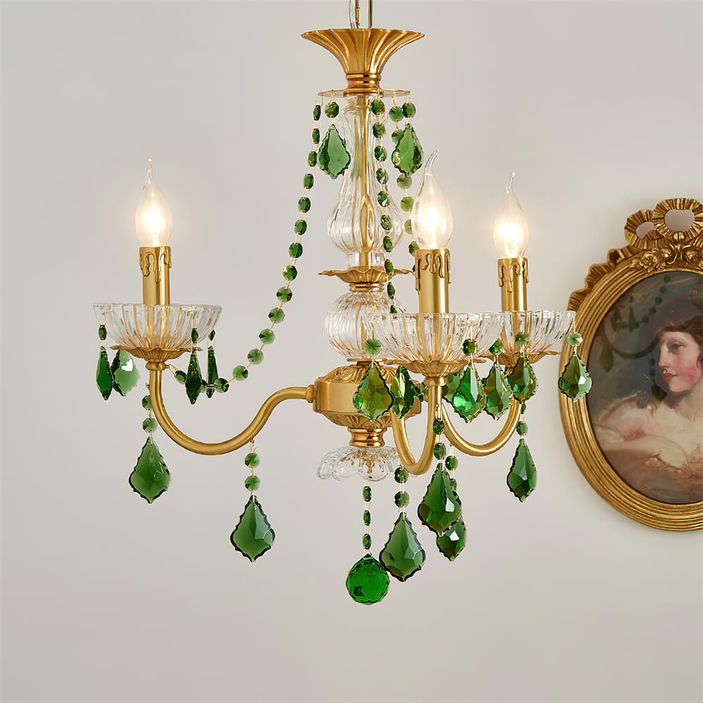 Lustre royal en cristal vert Geneviève