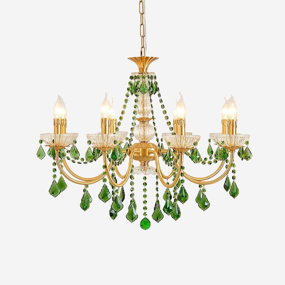 Lustre royal en cristal vert Geneviève