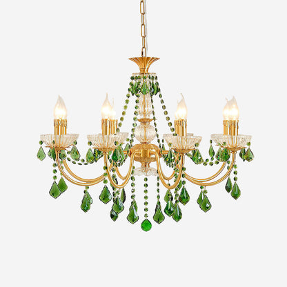 Lustre royal en cristal vert Geneviève