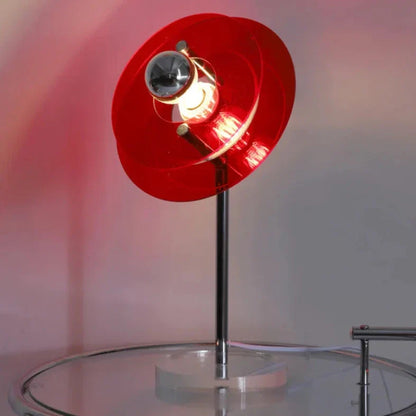 Lampe de table LED en acrylique Sophie Retro Color Layers, lumière d'appoint bleue