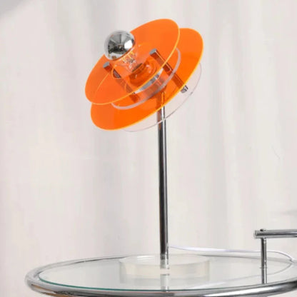 Lampe de table LED en acrylique Sophie Retro Color Layers, lumière d'appoint bleue