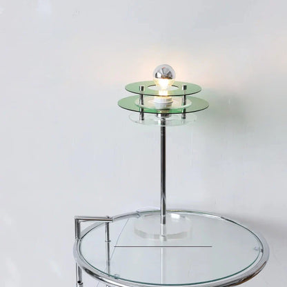 Lampe de table LED en acrylique Sophie Retro Color Layers, lumière d'appoint bleue