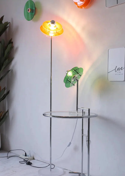 Lampe de table LED en acrylique Sophie Retro Color Layers, lumière d'appoint bleue