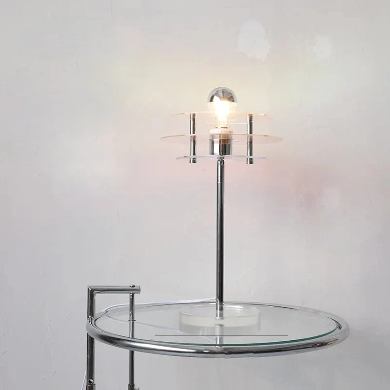 Lampe de table LED en acrylique Sophie Retro Color Layers, lumière d'appoint bleue