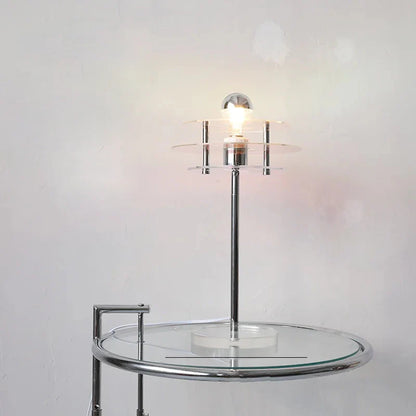 Lampe de table LED en acrylique Sophie Retro Color Layers, lumière d'appoint bleue