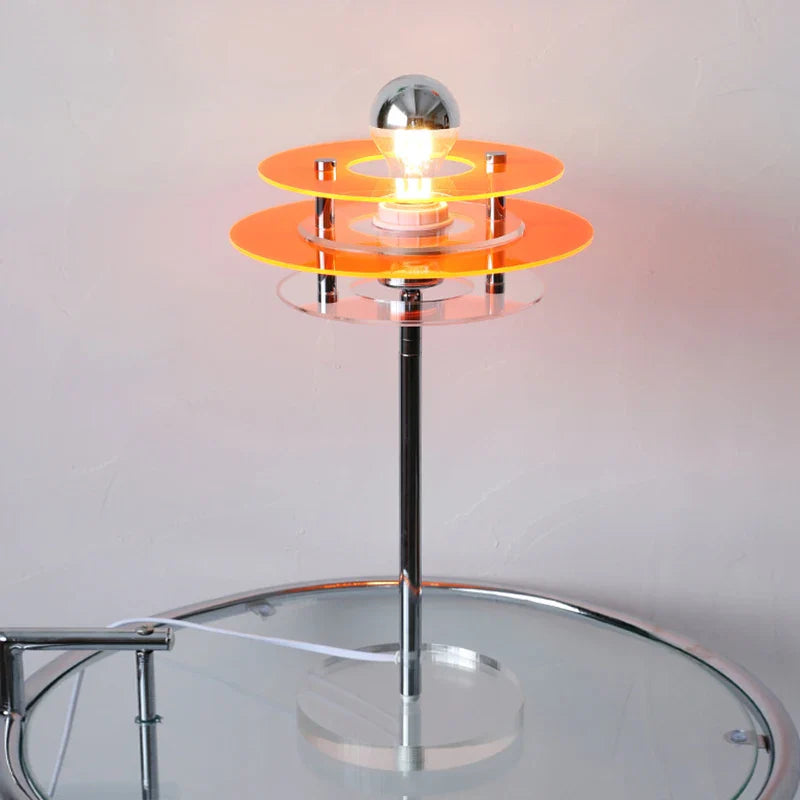 Lampe de table LED en acrylique Sophie Retro Color Layers, lumière d'appoint bleue