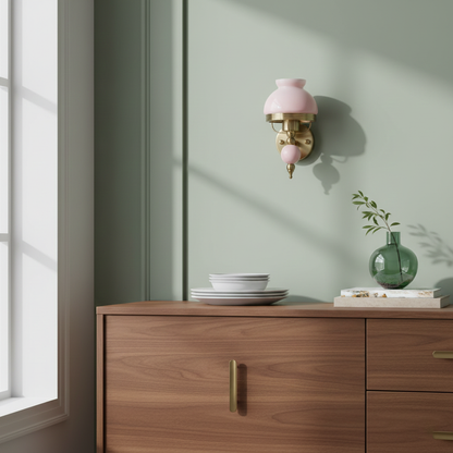 Amélie Retro Floral Wall Lamp with Glass Shade Design