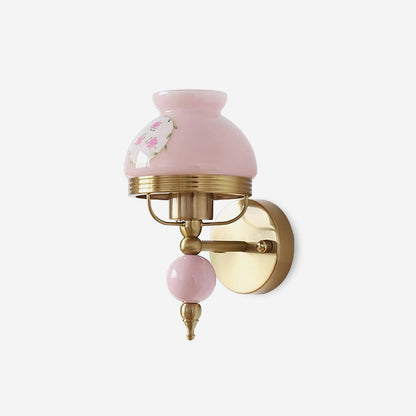 Amélie Retro Floral Wall Lamp with Glass Shade Design