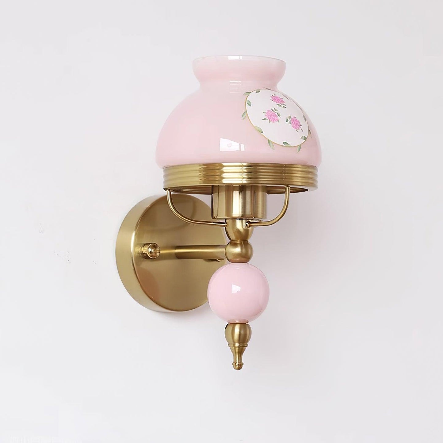 Amélie Retro Floral Wall Lamp with Glass Shade Design